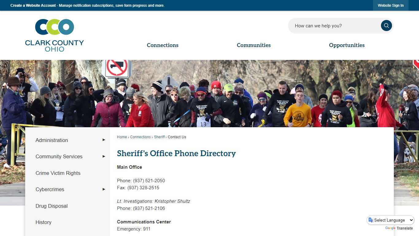 Sheriff's Office Phone Directory | Clark County, OH - Official Website