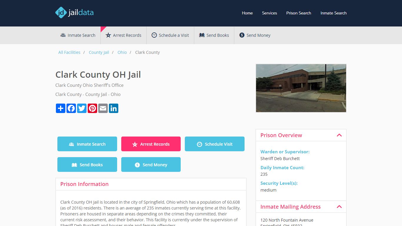 Clark County OH Jail Inmate Search and Prisoner Info - Springfield, OH
