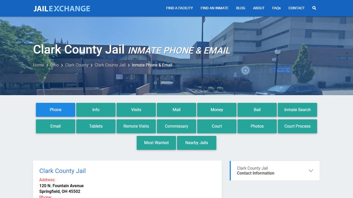 Inmate Phone - Clark County Jail, OH - Jail Exchange